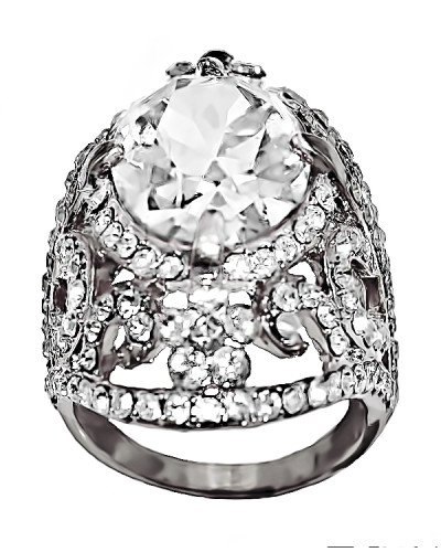 Каблучка Neoglory. Родій. Камені: білий циркон. Є: 16р 17р 18р