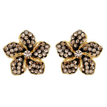 Сережки-гвоздики. Позолота. Камені: циркон. Діаметр: 20 мм.