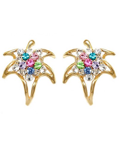 Сережки-гвоздики. Позолота. Камені: циркон різнокольоровий. Діаметр: 22 мм.