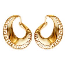Сережки ХР з різьбленим візерунком Versace. Позолота 18К. Діаметр: 2.2 см