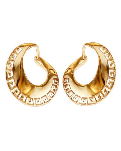 Сережки ХР з різьбленим візерунком Versace. Позолота 18К. Діаметр: 2.2 см