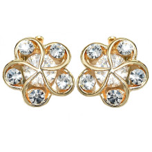 Сережки-кліпси. Позолота. Камені: циркон. Діаметр: 17 мм