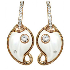 Сережки-гвоздики. Позолота. Камені: циркон. Довжина: 36 мм. Ширина: 16 мм.
