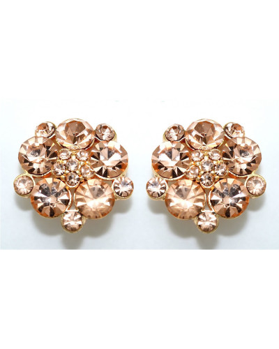 Сережки-гвоздики. Позолота. Каміння: пудровий циркон. Діаметр: 16 мм.