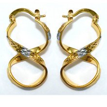 Сережки. Позолота + родій. Довжина: 30 мм. Ширина: 16 мм.
