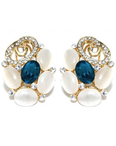 Сережки Fashion з італійською застібкою. Оправа: колір позолоти. Камені: циркон і котяче око. Діаметр: 2,5 см.