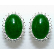 Сережки. Родій. Камені: циркон та агат. Довжина: 18 мм. Ширина: 14 мм.