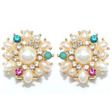 Сережки. Позолота. Камені: циркон. Діаметр: 25 мм.