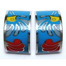 Сережки-гвоздики. Родій. Довжина: 20 мм. Ширина: 12 мм.
