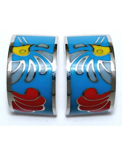 Сережки-гвоздики. Родій. Довжина: 20 мм. Ширина: 12 мм.