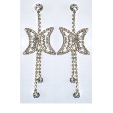 Сережки-гвоздики Neoglory. Родій. Камені: циркон. Довжина: 62 мм. Ширина: 21 мм.