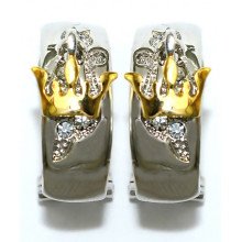 Сережки Neoglory з італійською застібкою. Родій. Камені: циркон. Довжина: 20 мм. Ширина: 8 мм.