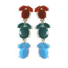 Сережки-гвоздики Fashion Jewelry. Камені: агат. Довжина: 5,5 см. Ширина: 15 мм.