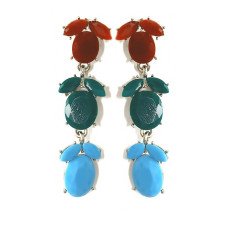 Сережки-гвоздики Fashion Jewelry. Камені: агат. Довжина: 5,5 см. Ширина: 15 мм.