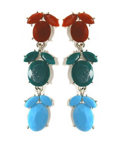 Сережки-гвоздики Fashion Jewelry. Камені: агат. Довжина: 5,5 см. Ширина: 15 мм.