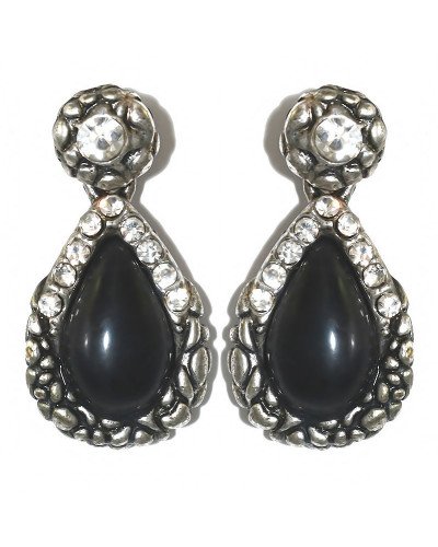 Сережки гвоздики Fashion Jewelry. Під крапельне срібло. Камені: агат та гематит. Довжина: 33 мм. Ширина: 17 мм.