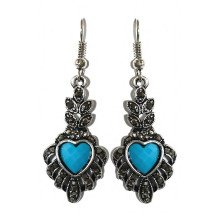 Сережки Fashion Jewelry. Під крапельне срібло. Камені: агат та гематит. Довжина: 48 мм. Ширина: 16 мм.