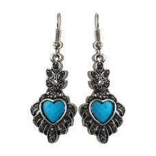 Сережки Fashion Jewelry. Під крапельне срібло. Камені: агат та гематит. Довжина: 48 мм. Ширина: 16 мм.