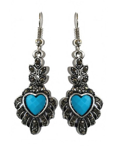 Сережки Fashion Jewelry. Під крапельне срібло. Камені: агат та гематит. Довжина: 48 мм. Ширина: 16 мм.