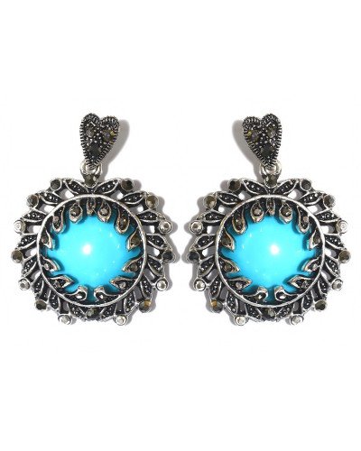 Сережки-гвоздики Fashion Jewelry. Під крапельне срібло. Камені: агат та гематит. Довжина: 4 см. Ширина: 31 мм.
