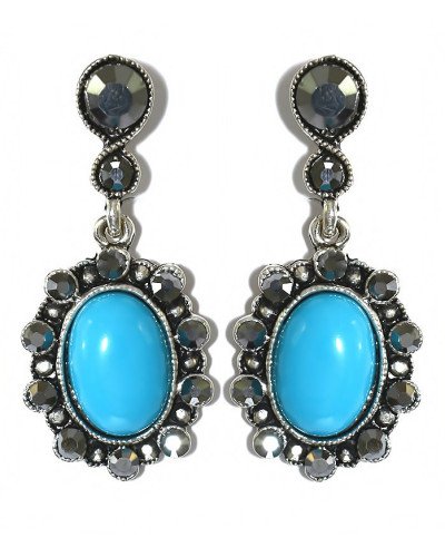 Сережки-гвоздики Fashion Jewelry. Під крапельне срібло. Камені: агат та гематит. Довжина: 40 мм. Ширина: 18 мм.