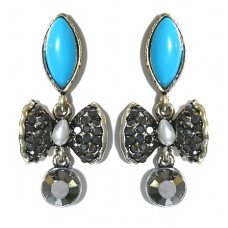 Сережки-гвоздики Fashion Jewelry. Під крапельне срібло Камені: агат та гематит Довжина: 42 мм Ширина: 19 мм