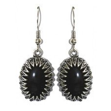 Сережки Fashion Jewelry Під крапельне срібло Камені: чорний агат та гематит Довжина: 42 мм Ширина: 16 мм