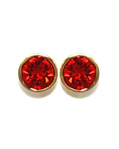 Сережки-гвоздики XР. Позолота 18К. Камені: Swarovski червоного кольору. Діаметр: 7 мм.