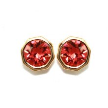 Сережки-гвоздики XР. Позолота 18К. Камені: Swarovski червоного кольору. Діаметр: 6 мм.
