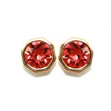 Сережки-гвоздики XР. Позолота 18К. Камені: Swarovski червоного кольору. Діаметр: 6 мм.