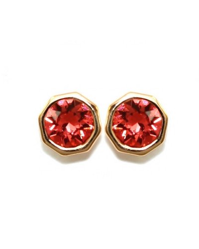 Сережки-гвоздики XР. Позолота 18К. Камені: Swarovski червоного кольору. Діаметр: 6 мм.