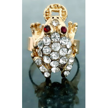 Каблучка Neoglory. Позолота. Камені: білий та червоний циркон. Є: 17р роз'єм
