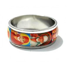 Сталева каблучка. Родій. Ширина: 8 мм. Є: 16р 17р 18р 19р 20р 21р