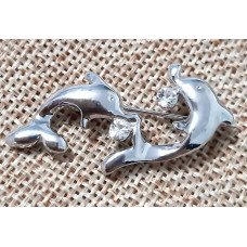Брошка. Родій. Камені: білий циркон. Діаметр: 3.5 см.