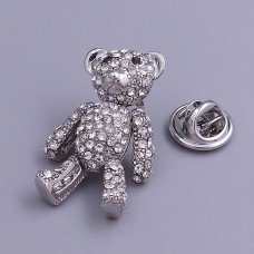 Пін. Родій. Камені: циркон. Довжина: 30 мм. Ширина: 20 мм.