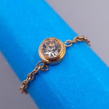 Каблучка Stainless Steel. Сталь. Позолота ЧВ. Камені: білий циркон. Є: 16р 17р 18р 18.5 р 19р 20р