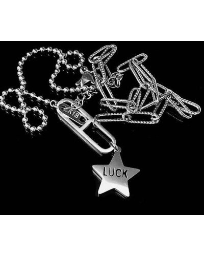 Комбінований ланцюжок із кулоном Stainless Steel. Сталь Родій. Довжина ланцюжка: 41-46 см. Кулон: 1,5 см.