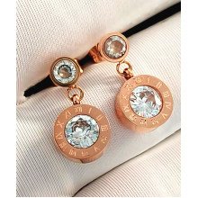 Сережки-гвоздики Stainless Steel з цирконами. Сталь. Позолота ЧВ. Діаметр: 2 см