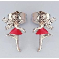 Сережки-гвоздики дитячі XР із цирконами. Родій. Довжина: 1,4 см.