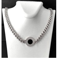 Ланцюжок Stainless Steel 51-55 см з кулоном 20 мм. Сталь. Родій