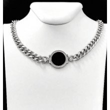 Ланцюжок Stainless Steel 41-45 см з кулоном 20 мм. Сталь. Родій.