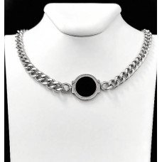Ланцюжок Stainless Steel 41-45 см з кулоном 20 мм. Сталь. Родій.