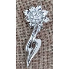 Брошка. Родій.Камені: циркон білого кольору. Діаметр 5,5 см.
