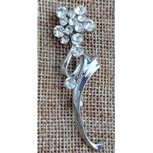 Брошка. Родій. Камені: циркон білого кольору. Діаметр 5,5 см.