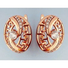 Сережки ХР з цирконами. Позолота ЧВ. Довжина: 1,8 см