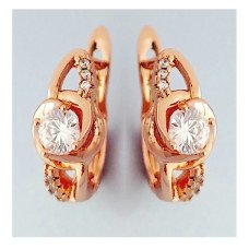 Сережки ХР з білими цирконами. Позолота ЧВ. Довжина: 1,5 см