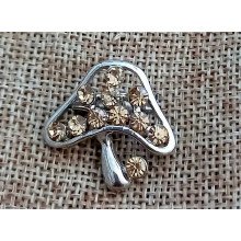 Брошка. Родій. Камені: циркон коричневого кольору. Діаметр 2.5 см.