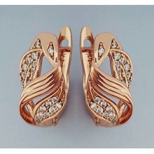 Сережки ХР з цирконами. Позолота ЧВ. Довжина: 1,6 см