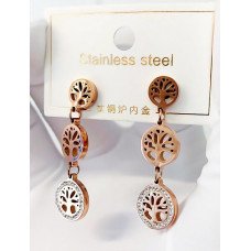 Сережки-гвоздики з цирконами Stainless Steel. Сталь. Позолота ЧВ. Довжина: 4 см