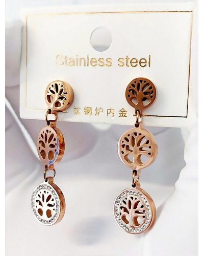Сережки-гвоздики з цирконами Stainless Steel. Сталь. Позолота ЧВ. Довжина: 4 см